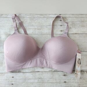 Warners RM1011 Simply Perfect Allover Smoothing Bliss Wireless Pink Bra 38D NWT